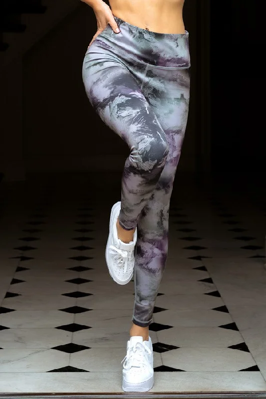 Smokey Purple Tie-Dye Leggings