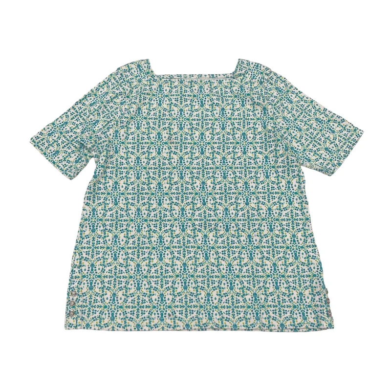 Blue & Green Top Short Sleeve Croft And Barrow, Size M