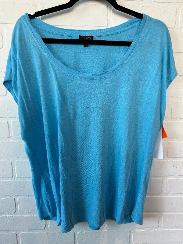 Blue Top Short Sleeve Basic Talbots, Size L