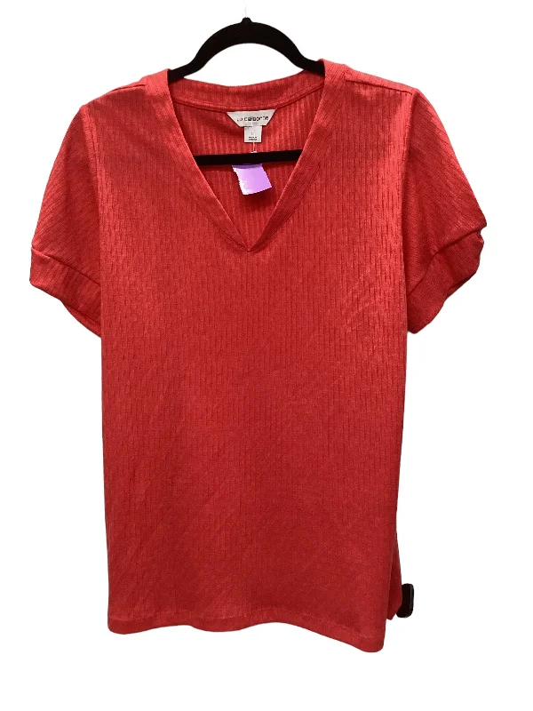 Coral Top Short Sleeve Liz Claiborne, Size L