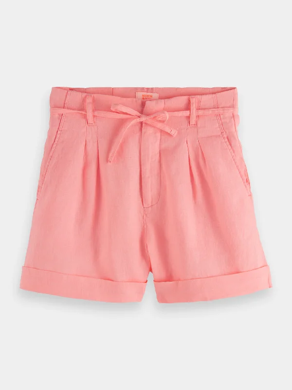 High-rise linen shorts