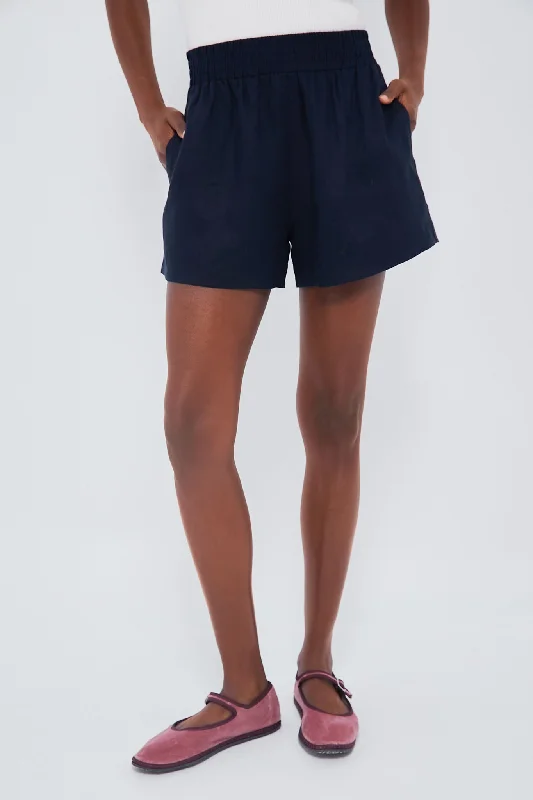 Navy Linen Eleuthera Shorts