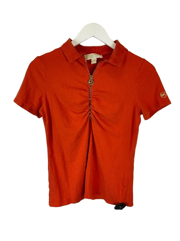 Orange Top Short Sleeve Michael By Michael Kors, Size M