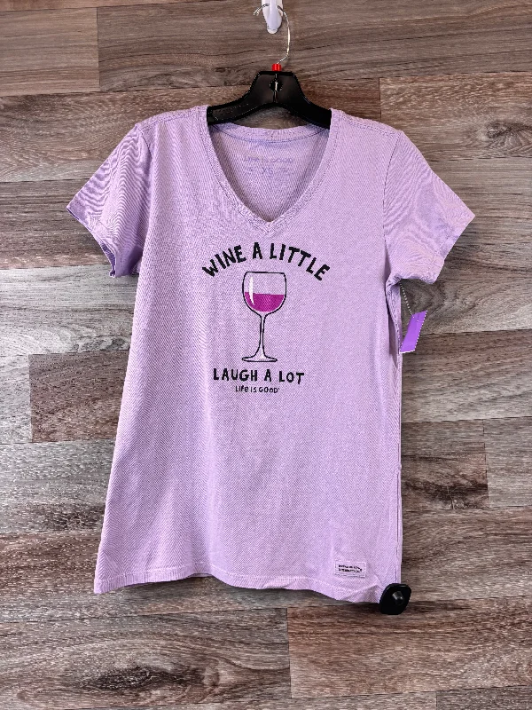 Purple Top Short Sleeve Basic Life Is Good, Size Xs