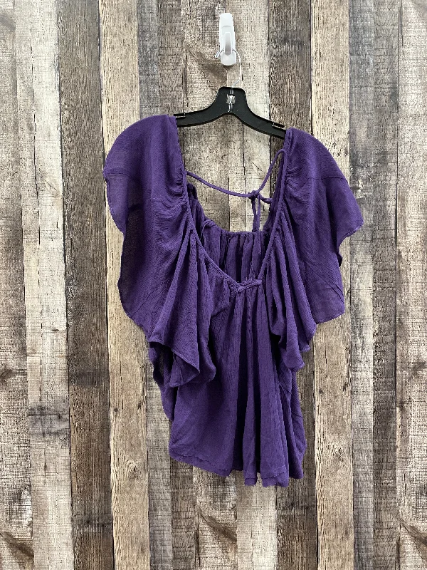 Purple Top Short Sleeve Free People, Size Xs