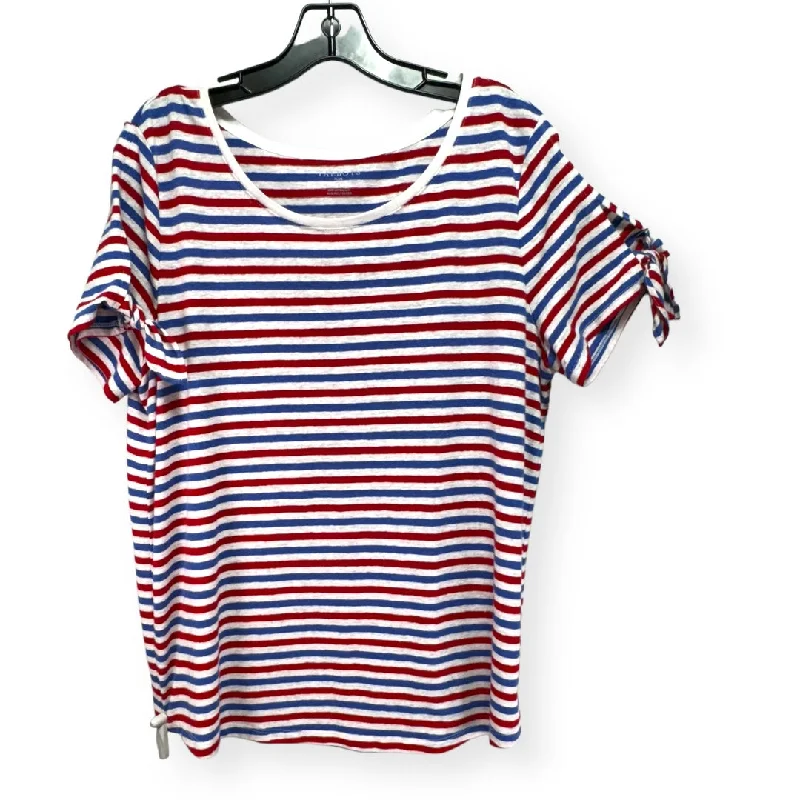 Red White Blue Top Short Sleeve Talbots, Size Xl