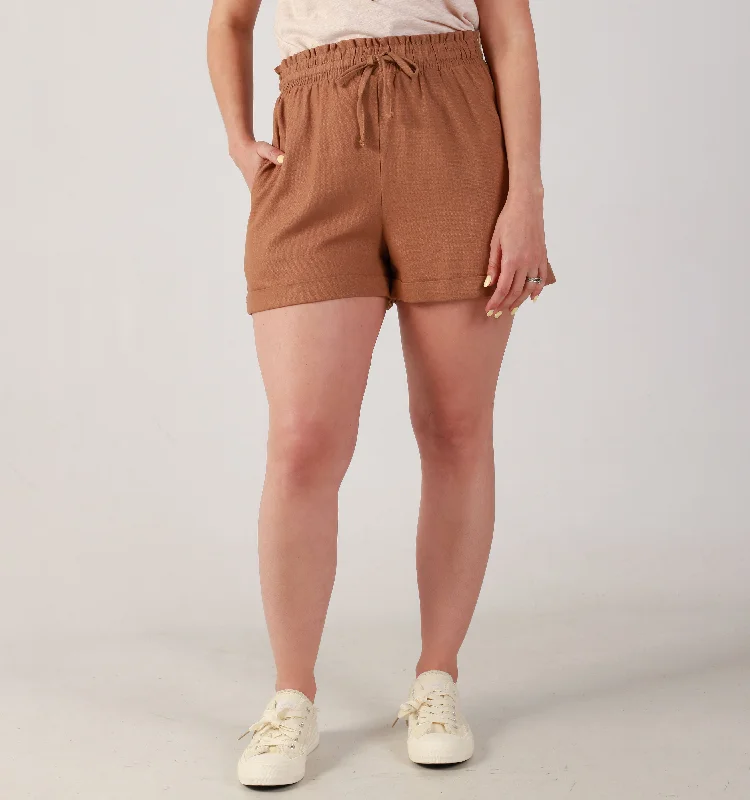 "SELFBELT" SHORTS - MOCCA