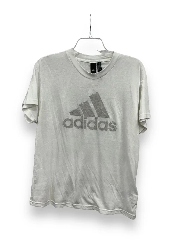 White Top Short Sleeve Adidas, Size M