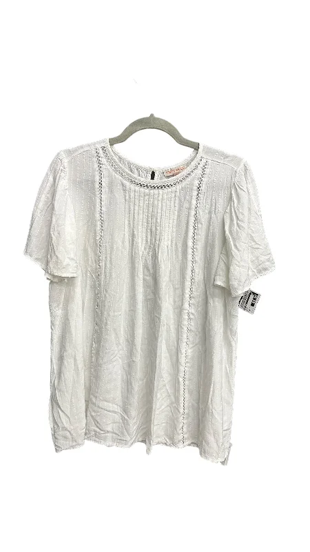 White Top Short Sleeve Knox Rose, Size M