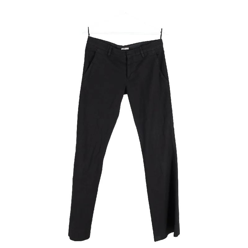 Miu Miu Low Waist Trousers in Black Cotton